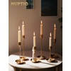 NUPTIO Taper Candle Holders for Wedding: 6 PCS Gold Matte