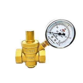 ANNWVRZM 1" Brass Water Pressure Reducing Maintaining Valve Regulator Adjustable Relief Valve Gauge(Valve Without Gauge)