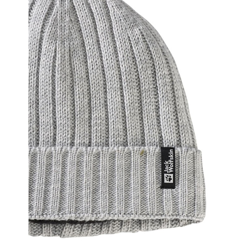 Jack Wolfskin Rib Knit Beanie Hat, Grey Heather, 1-Size