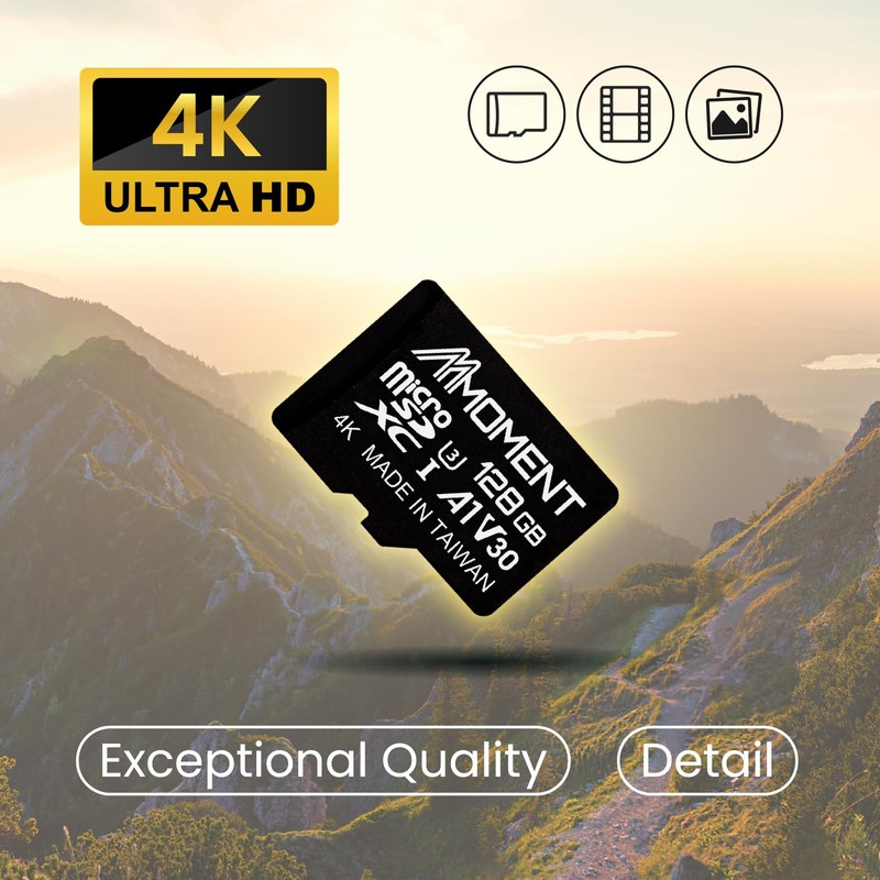 【2-Piece Set】MMOMENT 128 GB MicroSDXC Card U3 / A1 /