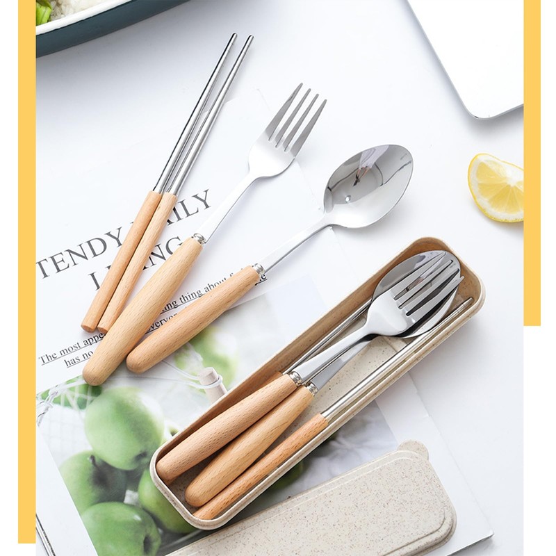 YuanVQuanWee Cutlery Set, Stainless Steel, Chopsticks, Fork, Spoon, Cutlery Set,