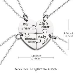 Yonhon 4 Four Sister Necklace for 4