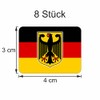 Set of 8 Sticker Germany Federal Eagle Flags Set |