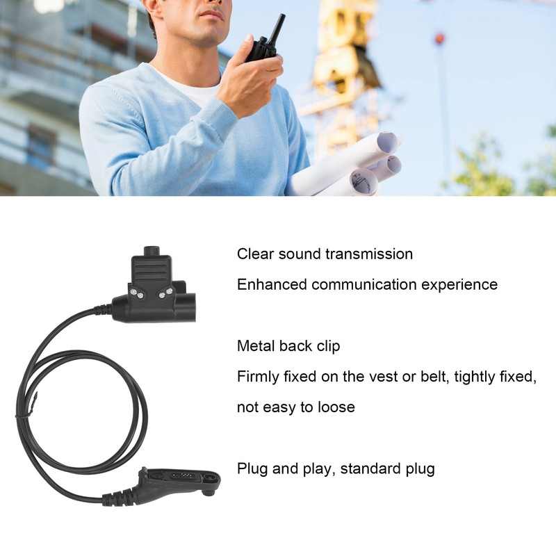 U94 Radio Headset Adapter Intercom Radio Two Way Earpiece Adapter