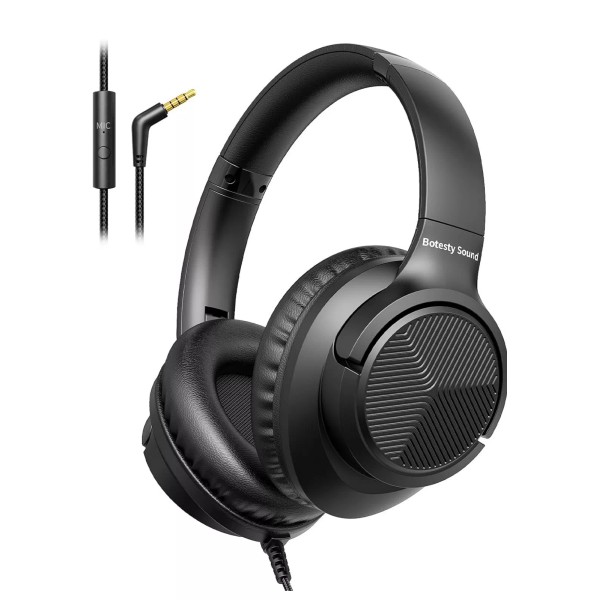 Unbranded Headphones Wired with Microphone, Over Ear Foldable Headphones with
