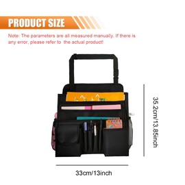 UHANBUT Car Front Seat Organizer, Multifunctional Vehicle Passenger Seat Storage Bag with Adjustable Strap & Net Pocket, Automotive Hanging Organizing Accessory for Truck, SUV, Car