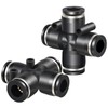 TAILONZ PNEUMATIC 4 Way 1/4 Inch OD Straight Push Fittings