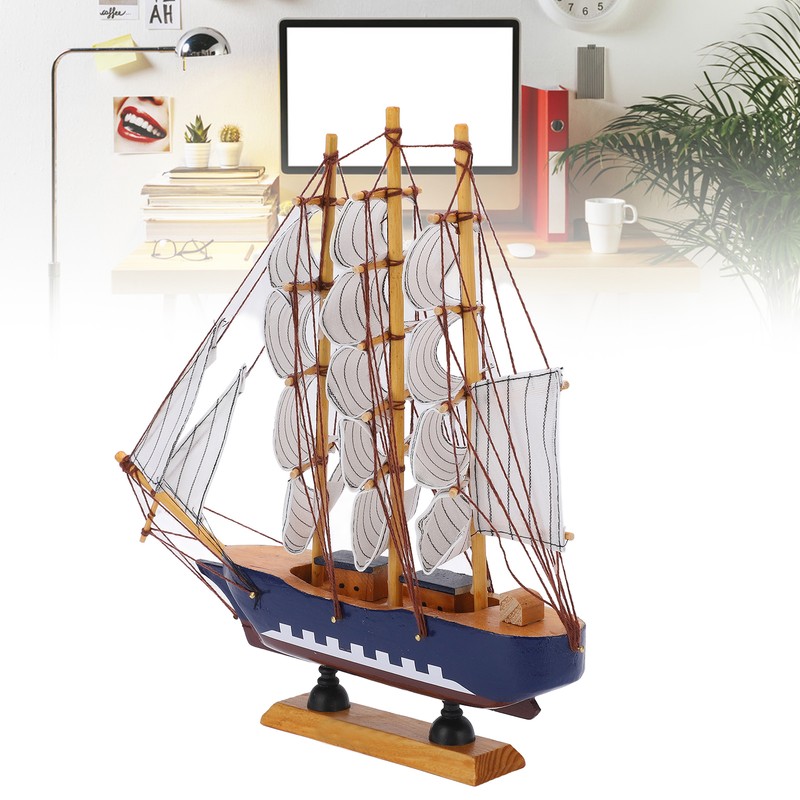 Model Ship Mediterranean Style High Density Natural Pinewood Durable Vibrant