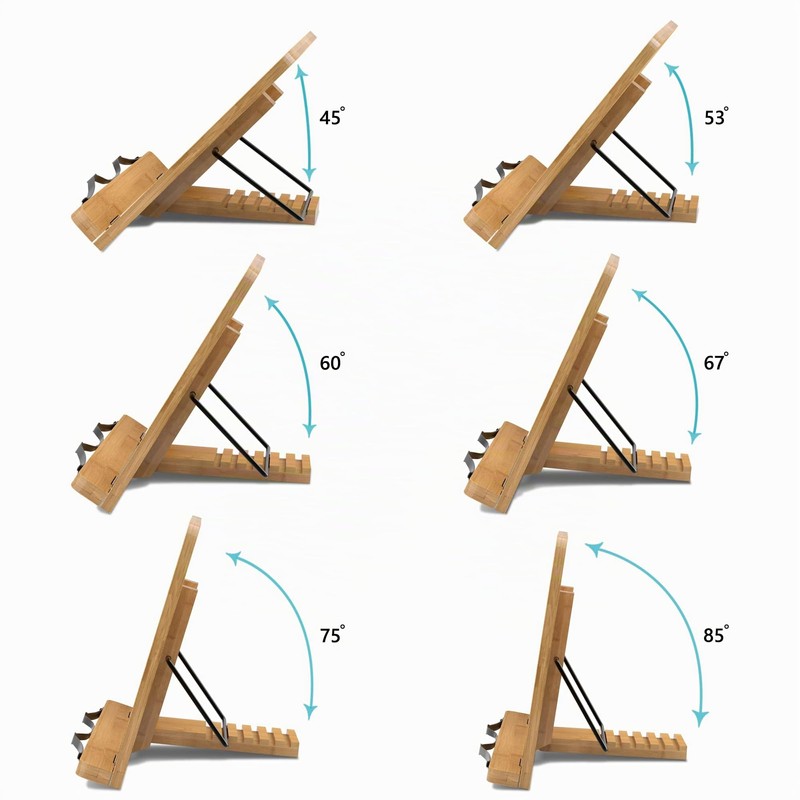 Leggio in legno, bookstand bambù, Lettura Supporto Notebook e ricettario