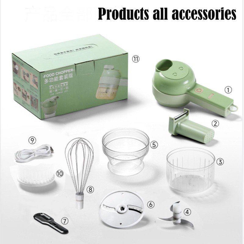 5 in 1 portable handheld electric vegetable cutting machine,Electric Vegetable