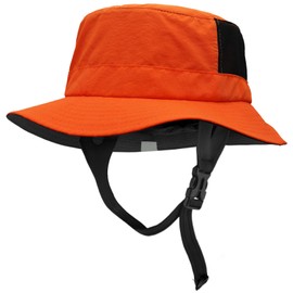 Seektop Surf Bucket Hat with UPF 52+ UV Protection, Waterproof Sun Hat with Adjustable Chin Strap for Surfing, Water Sports Orange