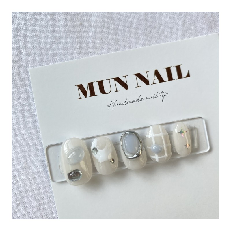 Snowball Nail Tip - Long Oval / 스노우볼 네일팁 -