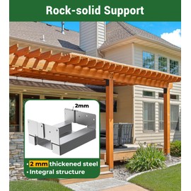 LARIFULL 6PCS 6x6 Post Base Adjustable Wood Post Brackets for Concrete for Deck Patio/Gazebo/Pergola