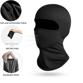 SHINCEL Winter Balaclava Face Mask with Neck Warmer and Hood, Windproof Thermal Fleece Scarf Mask for Men and Women, Full Face Sun Hood for Cold Weather Outdoor Sports Black