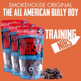 Bully Boy's Famous Beef Training Nibs Dog Treats | Free from Wheat, Corn, Soy, or Gluten | USA Sourced Ingredients | with Smokehouse Beef | Made in Utah | 15 oz - 3 Pack