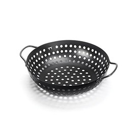 Outset QD70 Non-Stick Round Grill Wok Black 10.75 inch diameter
