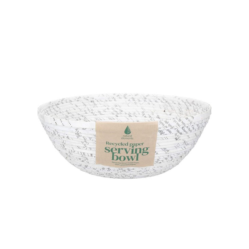 Natural Elements Fruit Bowl, Recycled Paper, Strong, Biodegradable and Reusable,