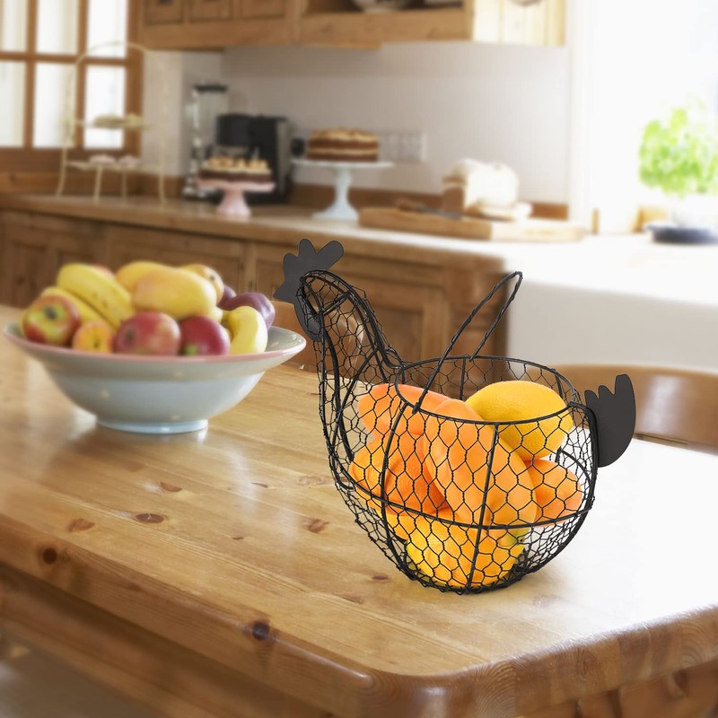 Flexzion Chicken Egg Basket, Egg Storage Holder with Handle for