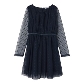 NAME IT Girls' Nkfvabos LS Dress Noos Sleepwear Set, Dark Sapphire