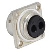 2 Pin Socket Square Flange Screw Mounting Power Connector Electric