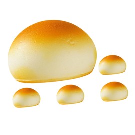 ibasenice 5pcs Simulated Bread Model Fake Food Baguette Pretzel Artificial Fastener Orange