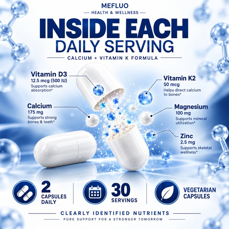 Bone Mineral Complex Calcium + Vitamin K Formula 60 Vegetarian
