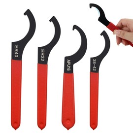 Thread Wrench, Pack of 4 Hook Key Tool, C Shaped Wrench, Shock Spanner, Shock Wrench, for Tightening or Loosening Lock Nuts in Tight Spaces