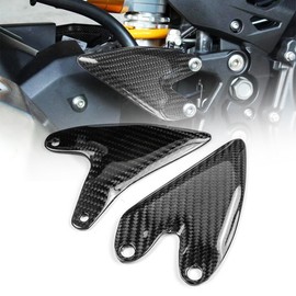 HEINMO Motorcycle 3K Real Carbon Fiber Foot Peg Compatible With 2018-2022 2023 Ninj'400 Z400 Footpeg Footrest Heel Plate Guard Protector Twill Weave