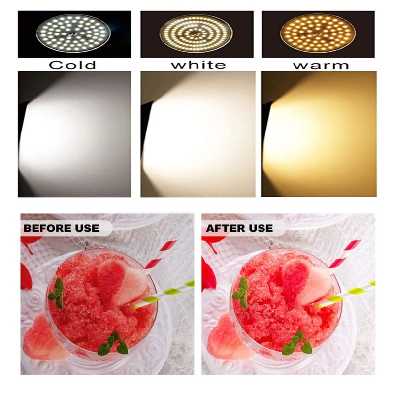 2Pack 85W Photography Light Bulb 3000-6000K Dimmable Tricolor LED Bulbs