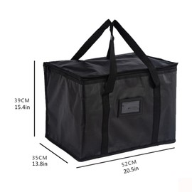 suzmei Food Delivery Bag, 40L Insulated Thermal Bag for Hot and Cold Food Delivery, Ideal for for Catering, Grocery Transport Large Thermal Bag for Food Delivery, Commercial Grade, Reusable(Black)