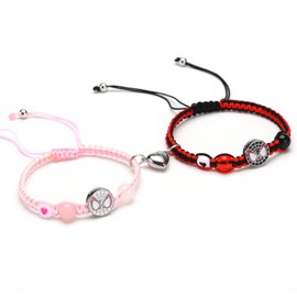 Spider Matching Bracelets For Couples Soulmate Boyfriend Girlfriend,Friendship Bracelets for Best Friend BFF Bestie, Cute Bracelets Gifts To My Daughter Sister Wife (Spider Braided Bracelet)