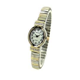 Ladies Elegant Classic Small Oval Stretch Elastic Band Fashion Watch Wincci (Two Tone)