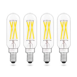 T8 Dimmable LED Bulbs Daylight, E12 Small Base, 4-Watt AIELIT Tubular Candelabra Light Bulb for Floor/Table Lamps Sconces Sputnik Chandelier Ceiling, 40W Equivalent Bright White (5000K), Clear, 4-Pack
