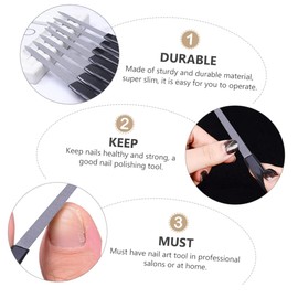 Ipetboom Stainless Steel Nail Buffing Sanding Bands Set 20pcs Nail Manicure Art Files Manicure Burnishing Strips Easy to Use for Home or Salon