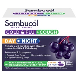 Sambucol Cold & Flu + Cough Day + Night Cap X 24