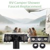 RV Tub & Shower Diverter Faucet w/Smoked Acrylic Knobs, 4