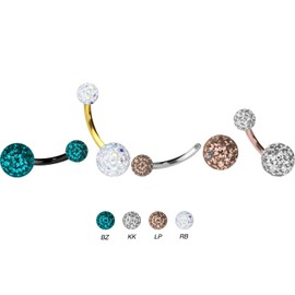PIERCINGLINE Titanium Belly Button Piercing Epoxy Balls Piercing Belly Banana Bell Choice of Colours and Sizes, Titanium / epoxy resin