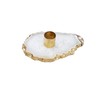 Classic Touch Decorium Flat White Agate Stone Candle Holder with