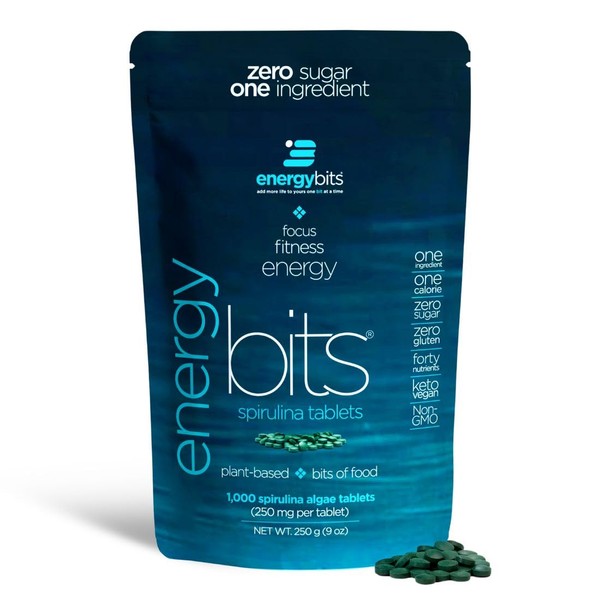 ENERGYBITS - Organic Spirulina Tablets - Plant-Based Algae Superfood -