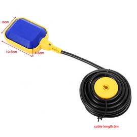 Float Switch, Polypropylene Float Switch, Bilge Float Switch 4.13 X 3.15 X 1.77in Float Switch with 5M / 16.4ft Sewage Cable for Households Factories Mines