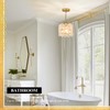 Poemoon Gold Glass Pendant Light 1-Pack Modern Flower Small Ceiling
