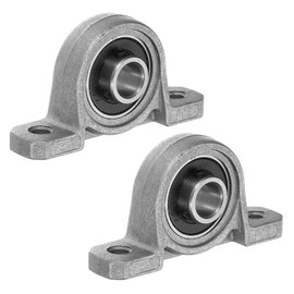 PATIKIL Pillow Block Bearing 5/16" / 8mm Bore, 2 Pcs Vertical Zinc Alloy Steel Mounted Flange Pillow Block Self Alignment Insert Bearings Bore Ball Housing for Machinery Power Agriculture