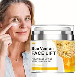 Krmspe Bee Venom Cream, Bee Venom Face Lift Cream for Firming Moisturizing Lifting & Recovery, Anti-Aging Moisturizer with Collagen for All Skin Type 1.85 FL.OZ