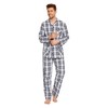 Amaxer Men's Cotton Pyjamas Set, Black and white chequered