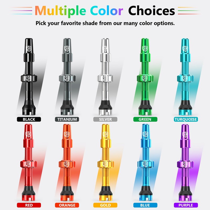 RACEDUEL Tubeless Valve Stems Presta Valves Stem Aluminum 44MM/60MM/80MM
