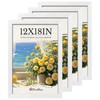 KissNow 12x18 Poster Frame 4 Pack, Textured White Solid Wood