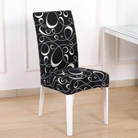 HZDHCLH Chair Covers, Set of 6 Chair Covers, Stretch, Removable, Washable, Dining Room Chair Protective Seat for Hotel, Restaurant, Kitchen, Wedding Party (Elegant/6 Pieces)