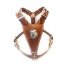 Beautiful Brown Leather Dog Harness Medium Size with French Bulldog
