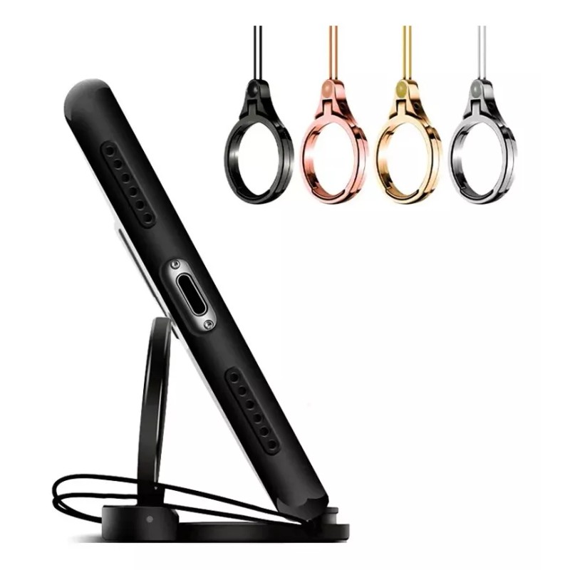 Estuchelandia Cordón Soporte Sostén Celular Universal Llaves Anillo Metal