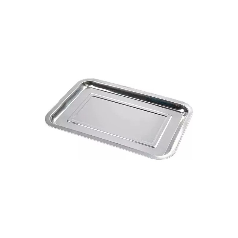 AJC Pack 2pz Charola Para Servir Y Cocinar Acero 26x19x2